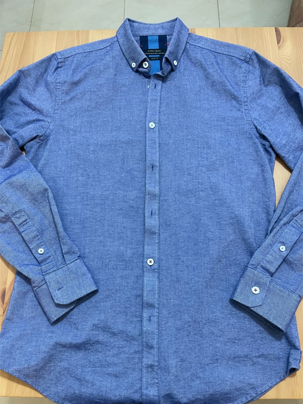 Zara Blue Polo Shirt Size Small Like New